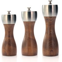 Leeseph Premium Beech Pepper Mill, Salt and Pepper Grinder - Precision Carbon Steel Rotor Use for Peppercorn, Sea Salt, Pepper