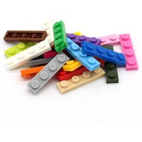 100pcs Moc Tiles Plate 1x4 Size 3710 Short Piece DIY Dots Educational Creative Basics Classic Building Blocks Bricks Compatible