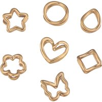 5pcs Plated Gold Butterfly Flower Heart Charms Small Metal Hollow Pendants Connectors for Bracelet Necklace Jewelry Making