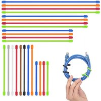 5PCS Silicone Zip Ties, Steel Core Silicone Twisted Ties, Reusable Rubber Twisted Ties, For Organizing