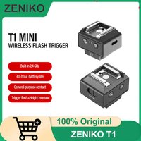 ZENIKO T1 FM01 Mini 50m 2.4GHz Wireless Flash Universal Hot Shoe Trigger compatible with Sony ZV1 Nikon Z30 Leica Q3
