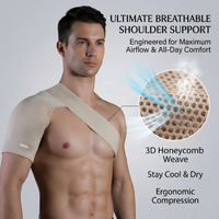 Adjustable Shoulder Support Brace, Compression Sleeve for Men Women, Pain Relief for Rotator Cuff, Sports Recovery