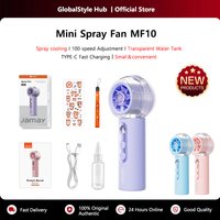 Portable Mini Handheld Spray Fan 100-Speed Adjustment Transparent Water Tank Rechargeable Humidifier Fan for Summer Outdoor MF10