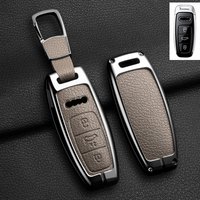Suitable Metal Leather Car Key Case Cover For Audi Q8 RSQ8 A6 C8 S6 RS6 A7 S7 RS7 A3 8Y A8 D5 4N RS E-tron GT Q4 Q7 4M Accessory