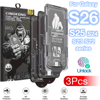 3Pcs For Galaxy S26 Ultra S25 S24 S23 S22 Plus Edge Tempered Glass Screen Protector 9H No Dust Mobile Accessories fingerprint