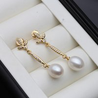 Genuine Original Freshwater Pearl Earring Woman,Bridal 925 Silver Pearl Earrings Jewelry Wife Mother in Law Birthday Gift White