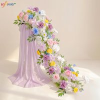 Uflower Luxury Colorful Artificial Flower Centerpiece Wedding Decoration Table Runner Floral Backdrop Home Garden Party Decor