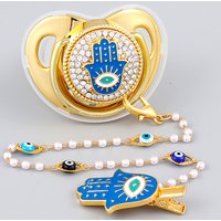 Personalisierte Baby-Schnullerperlen, böser Blick, Babyparty-Geschenk, BPA-freier Silikon-Schnullerhalter, Schnuller für Neugeborene, Chupetes