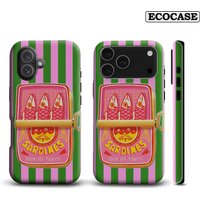 Sardines Green Pink Stripe IPhone17 Must-Haves Phone Case for IPhone 17 16 15 14 13 12 11 Pro Max Plus Double-layer Back Cover