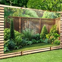 Photography Background Cloth 2D Flat Party Banner, Polyester Fiber Climbing Plant Wooden Fence In Abundance Garden Decoration