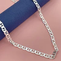 925 Sterling Silver 6MM Basic Necklace, 40CM-60CM Men And Women Couple Simple Luxury Banquet Wedding Birthday Jewelry Gift