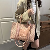 Vintage M Logo Fashion Tote Bag Large Capacity Magnetic Snap PU Multifunction Shoulder Bag Daily Commute Shopping