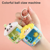 Creative Design Catching Ball Machine Keychain Fun Small Home Crane Machine Pendant Cute Backpack Decoration Children Gifts