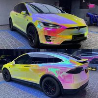 135/50cm*18m Holographic Rainbow Chrome Pink Vinyl Car Wrap Film Chameleon Sticker adhesive Vinyl fot Car Motorcycle wrapping