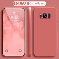 Original Square Liquid Silicone Case for Samsung Galaxy S8 S9 S10 S10E Soft Candy Back Cover S8Plus S9Plus S10Plus S20 S21 Plus