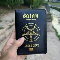 Ziege Baphomet Reisepasshülle Reisepasshülle Ziegenkopf Hexerei Hülle auf dem Reisepass