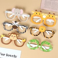 6pcs Animals Party Paper Glasses Dino Birthday Party Decorations Kids Favor Funny Masks Jungle Theme Party Supplies Photo Props