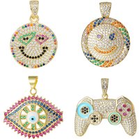 JUYA Luxury Micro Pave Zircon Pendants Girls Enamal Charms Necklace for Women DIY Jewelry Accessories Supplies Wholesale