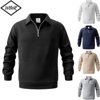 Autumn Men's Casual Sweatshirt Quarter Zip Pullover Sweater Casual Long Sleeve Polo Pullover Outdoor Streetwear for Men