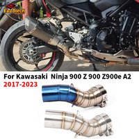 Slip On dla Kawasaki Z900 A2 Z900e 2017-2023 tłumik wydechowy motocykla ucieczka Moto modyfikowana rura ze stali nierdzewnej środkowa rura łącząca