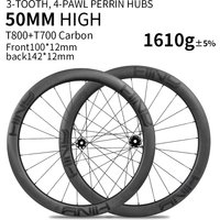 AliExpress MEROCA 700C Road T800 Carbon Wheel set 50mm-Tubeless Ready, Center Lock Disc, Thru-Axle, Hookless Rim for Road/Gravel, Race Class