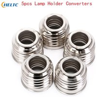 5pcs Lamp Holder Converters E27 To E14 Lamp Holder Converter Light Bulb Small Iron Ring Lampholder Adapter
