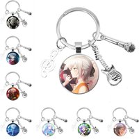 Leo/need Hinomori Shiho Music Themed Keychain Cartoon Characters Photo Glass Key Ring Backpack Accessories Fans Gifts