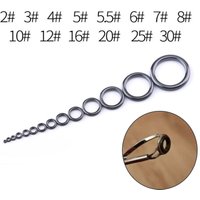 5pcs/Pack Fishing Rod Guide Ring Portable Ceramic Wear Heat Conduction Repair Parts Tools Size2#-30#PescaIscas FishTackle