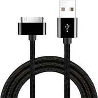 Fast Charging Cable for iPhone 4 4s iPad 2 3 iPod 30 Pin Nylon Braided Wire Metal Plug Data Transfer Sync USB Charger adapter