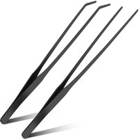 Stainless Steel Long Aquarium Tweezers Straight and Curved Durable Aquarium Clip Non-Slip Aquarium Long Tongs Aquarium Use