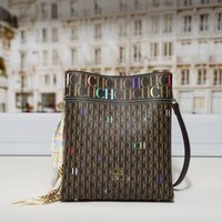 CHCH New Crossbody Women's Bag Bucket Bag Soft Leather Texture Fashion Letter Print Lightweight Single Sho