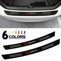 Car Carbon Fiber Logo Trunk Rear Guard Plate Bumper Trim Stickers For SEAT Cupra FR 5f Racing Ibiza 6l 6j Leon Mk1 Arona Ateca