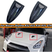 For NISSAN SKYLINE R32 R33 R34 V35 V36 GTR Style Engine Hood Vent Louvers Air Scoop Bonnet Vent Air Intake Cover Carbon Black