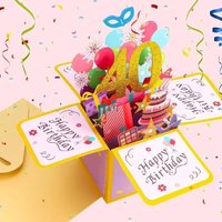 18/30/40/50/60th Happy Birthday Card,Funny Envelope 3D Pop Up Birthday Greeting Card Colorful Flower Birthday Greeting Card