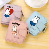Miffys Rabbit Women Short Wallet Card Holder Fashion Zipper Tassel Coin Purses Change Pocket Business Gift for birthday Girls