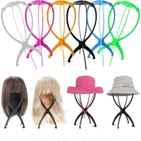 2 foldable wig stands, plastic portable hat display stand, durable barber shop fashion model stand, Wig racks