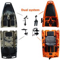 9 ft Ocean Propeller Pedal Drive Kayak Modular 1Person Sea Canoe for Fishing HDPE Plastic Boat Kajak with Electric Motor