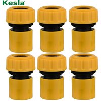 KESLA 6pc 3/4 1/2 inch Garden Hose Pipe Repair Connector Fitting Tubing Quick Connection for Drip Irrigation Watering Greenhouse