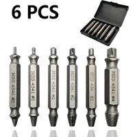 6-Piece Screw Extractor Kit, Broken Bolt and Damaged Screw Extraction Device, Loose Screw Nut and Bolt Drill Tool, Damaged Screw Extractor Set