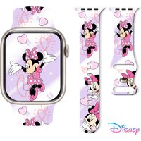 Disney Love Minnie Printed Strap for Apple Watch 11 10 9 8 SE Silicone Band Replaceable Watchband for iWatch 44mm 42mm 41mm 40mm