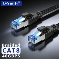 Cat 8 Ethernet Cable 40Gbps Flat LAN RJ45 Cable High Speed Nylon Braided for Router Modem Laptop PC PS5 – D-Sunty CAT8 Cable