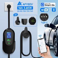 AFYEEV 3600 W Tragbares Typ 2 IEC62196-2 EV-Ladegerät Elektroauto-Ladegerät Ladekabel EU-Stecker WiFi Bluetooth APP Fernbedienung