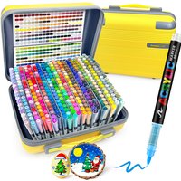 GuangNa 12-408 Colors Acrylic Paint Pens Markers Brush Tip Paint Markers For Rock Painting Wood Canvas Stone,Festival Gift DIY