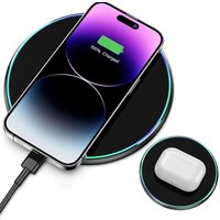 Ultra Thin 15W Wireless Charger Pad Dual Charging LED Indicator For Magsafe For iPhone 12-17 Pro Max For AirPods For Travel Use
