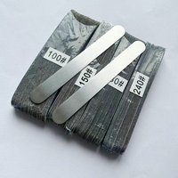 2 pcs metal base with 200 pcs removalble pads durable nail file replacement sandpaper pads black sandpaper