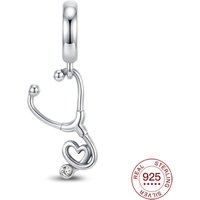 New 925 Sterling Silver Pendant Medical Gift Stethoscope Charms Jewelry Making For Original Bracelet Ladies Jewelry DIY Gifts