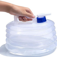 5 / 10 / 15l portable seau pliant réserve d'eau d'urgence réservoir pliable Camping extérieur randonnée voiture rétractable bouteille de stockage voyage seau d'eau avec robinet Équipement de camping