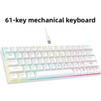 60% mechanical keyboard 61 key wired luminous gaming keyboards Gamer teclado para computadora pc ergonomic black white key board