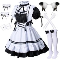 Lolita Maid Uniform Set Women's Fashion Ensemble Summer Collection School Uniform Workwear Classic Style No Brand