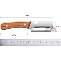 Stainless steel wood handle peeler, durable and smooth to operate, used for peeling and slicing fruits and vegetables|